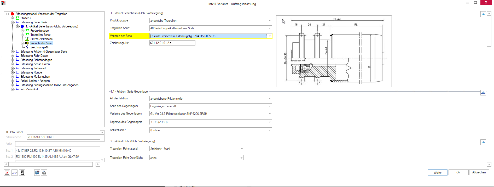 Intelli-Variants Erfassung mit Panel Designer