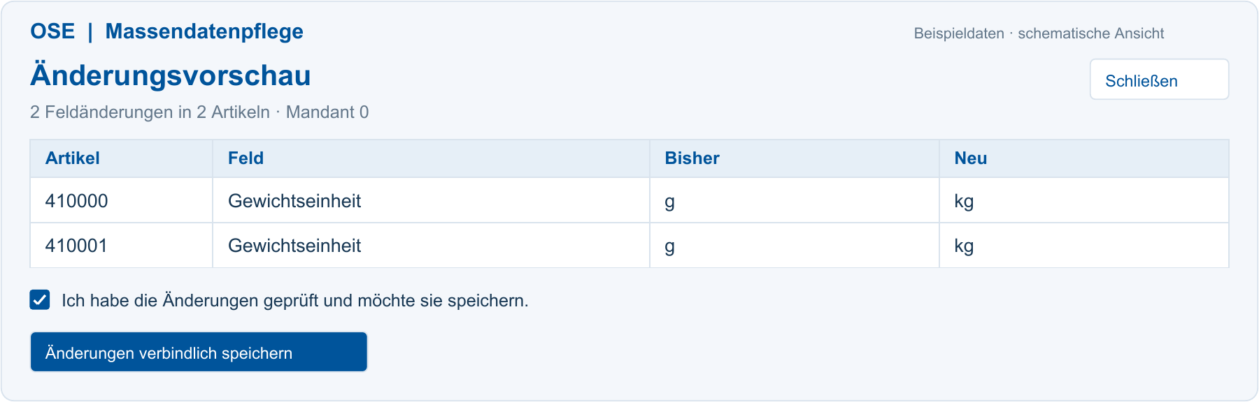 02  Änderungen vor dem Speichern prüfen - schematische Dialogansicht mit Beispieldaten