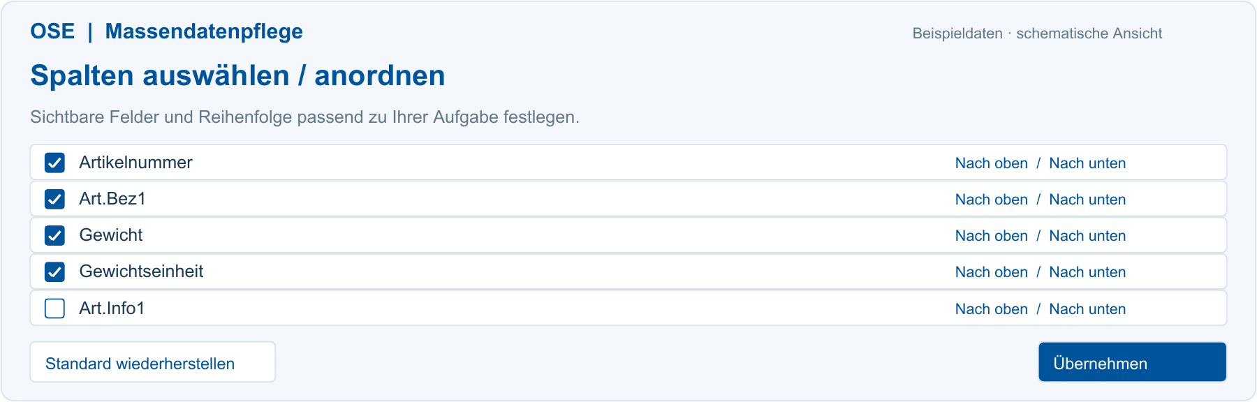 05  Die Tabelle an Ihre Aufgabe anpassen - schematische Dialogansicht mit Beispieldaten