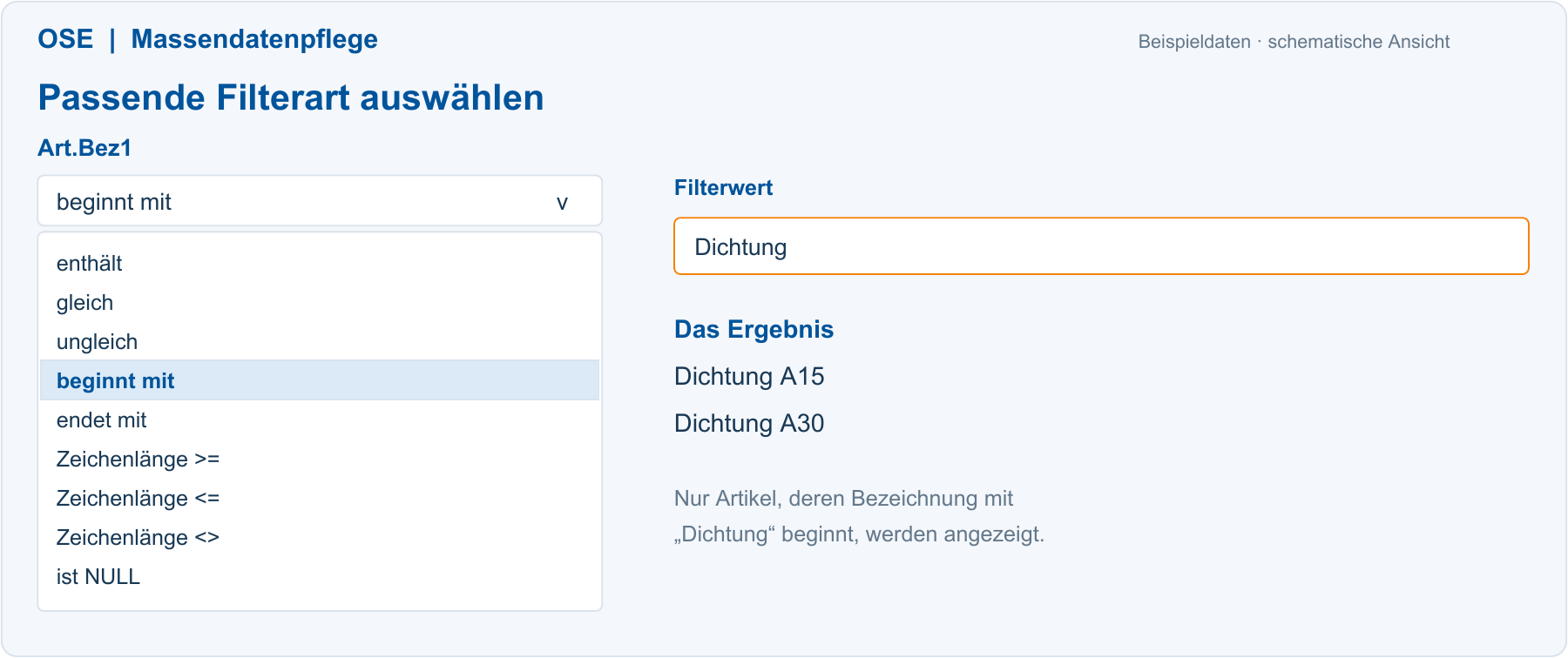 07  Die passende Filterbedingung wählen - schematische Dialogansicht mit Beispieldaten