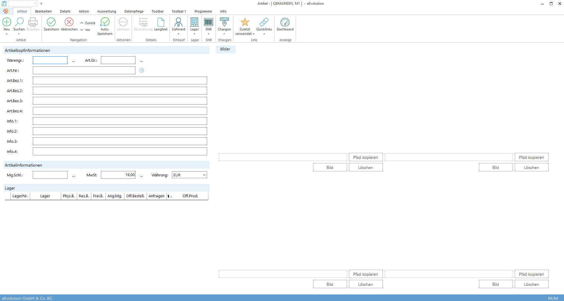 eEvolution ERP – Wie funktioniert „Artikelvorlage“ in eEvolution? – Schritt 1