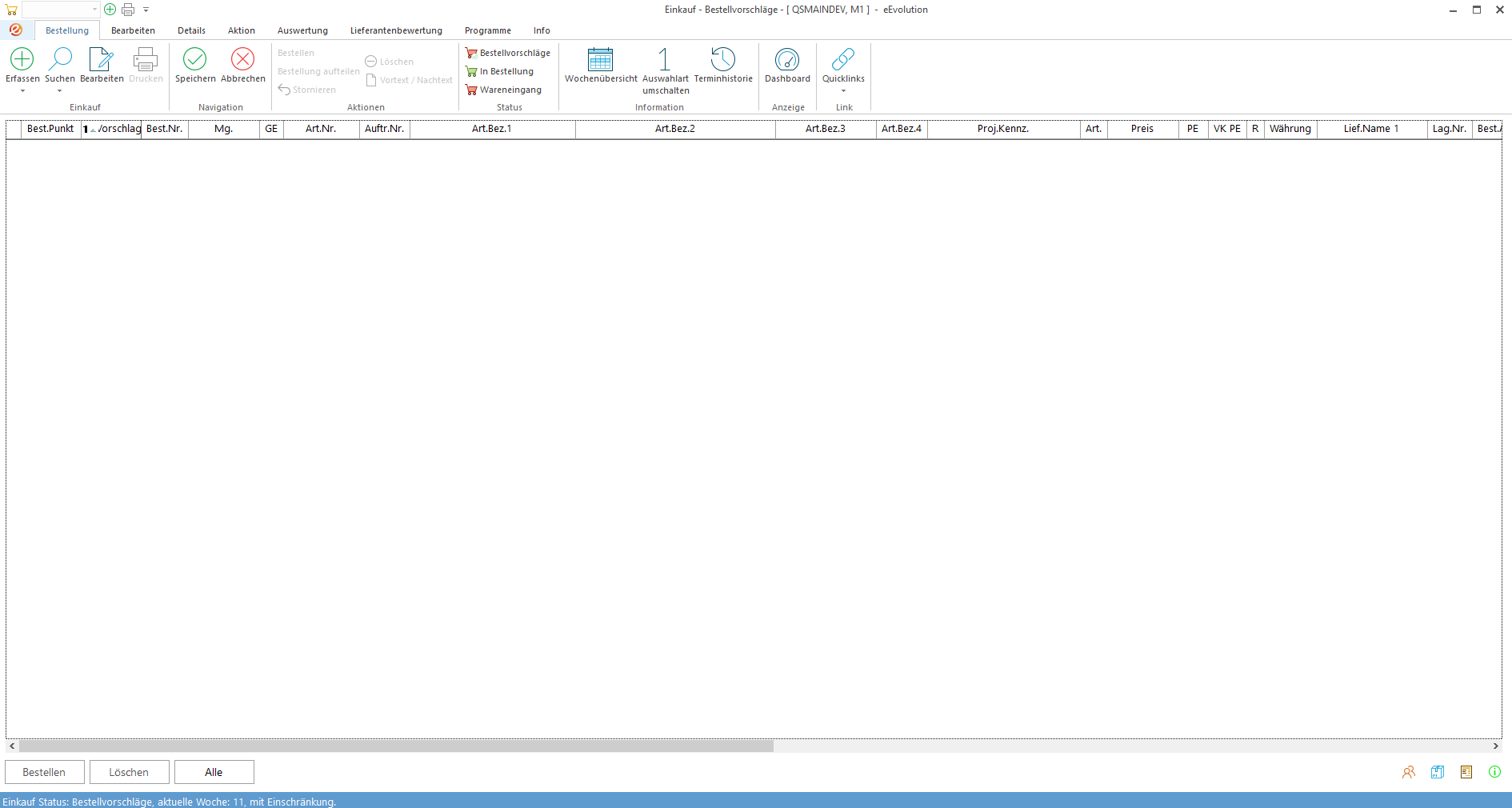 eEvolution ERP – Wie funktioniert „Sammelbestellung erfassen“ in eEvolution? – Schritt 1