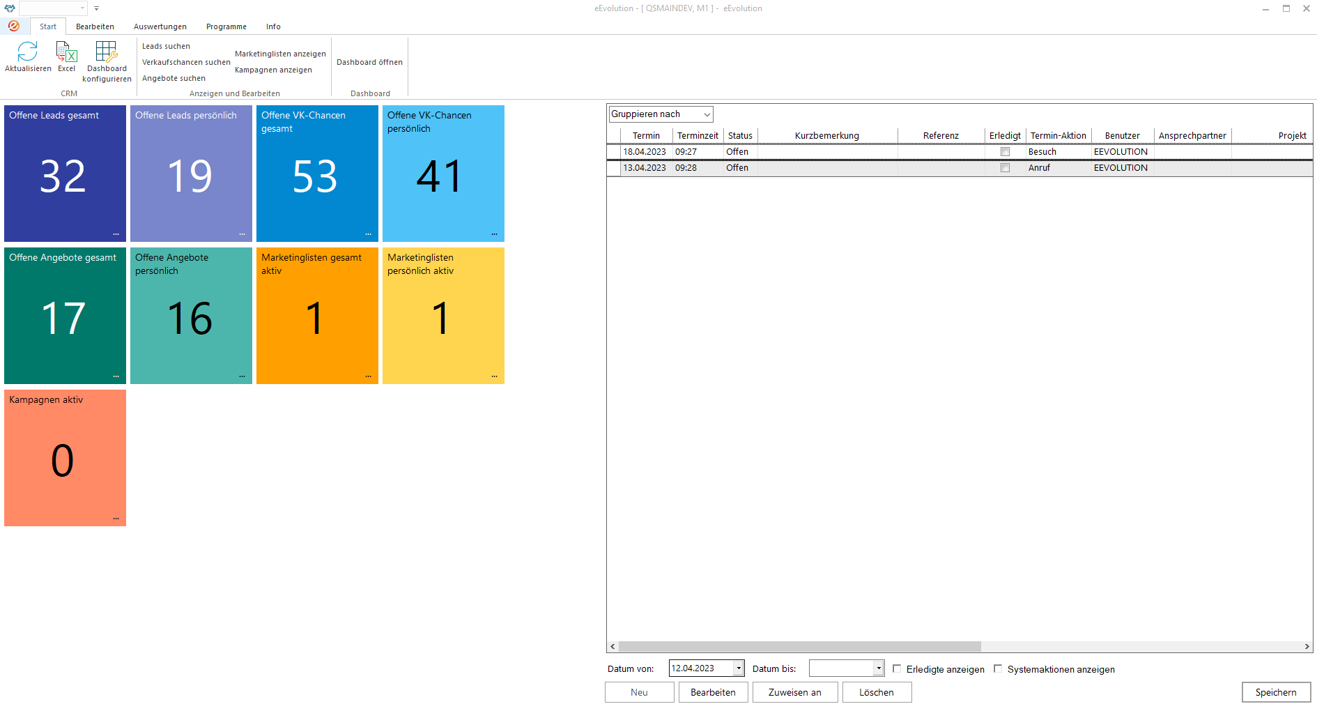 eEvolution ERP – Wie funktioniert „Unterschiedliche Terminfenster“ in eEvolution? – Schritt 1