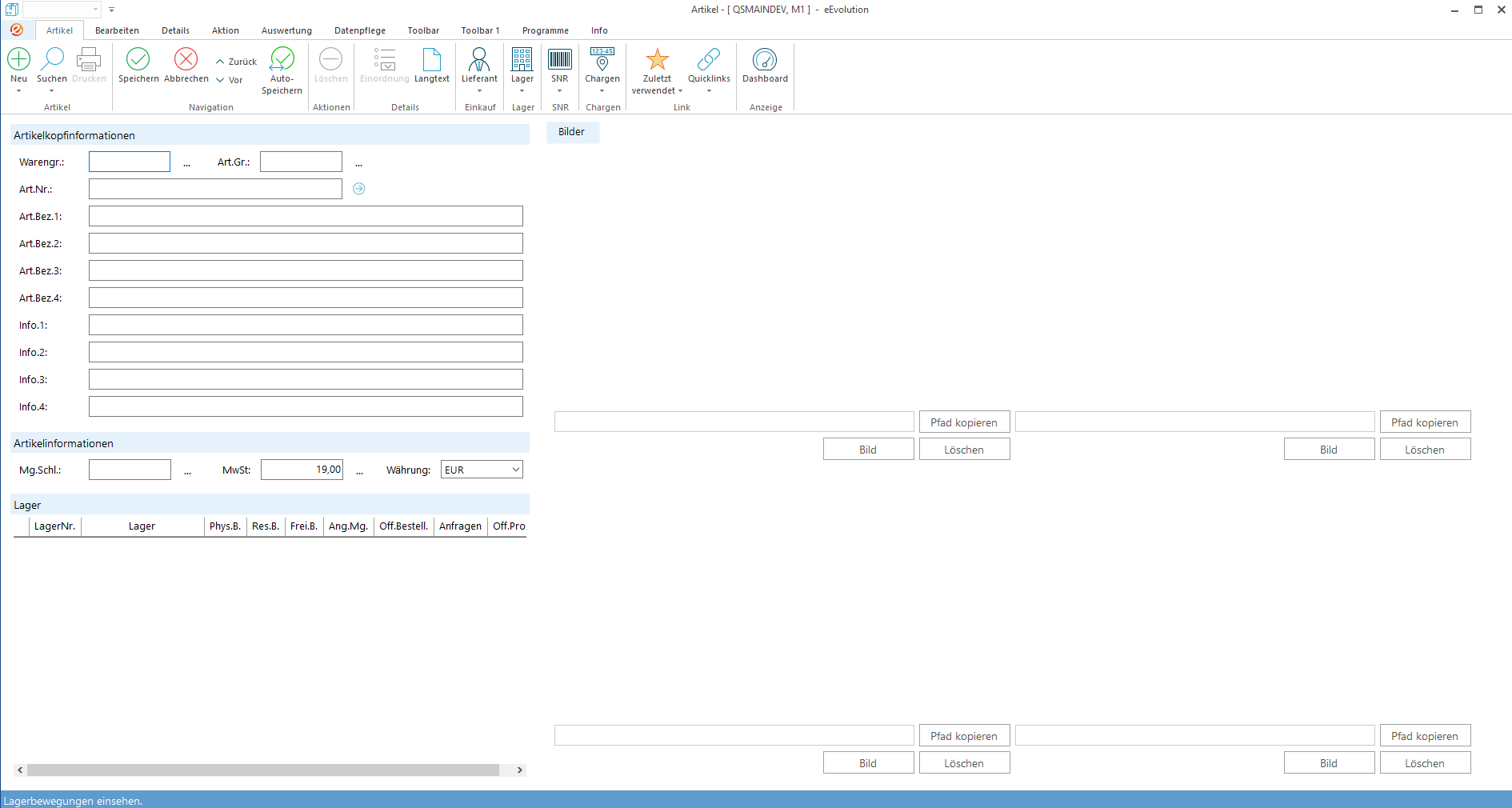 eEvolution ERP – Wie funktioniert „Neue Lagerbewegungsansicht“ in eEvolution? – Schritt 1