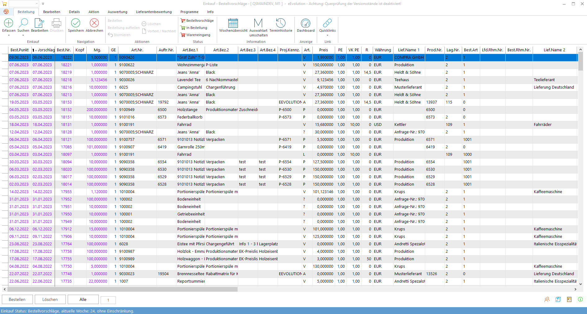 eEvolution ERP – Wie funktioniert „Dashboard Einkauf“ in eEvolution? – Schritt 1