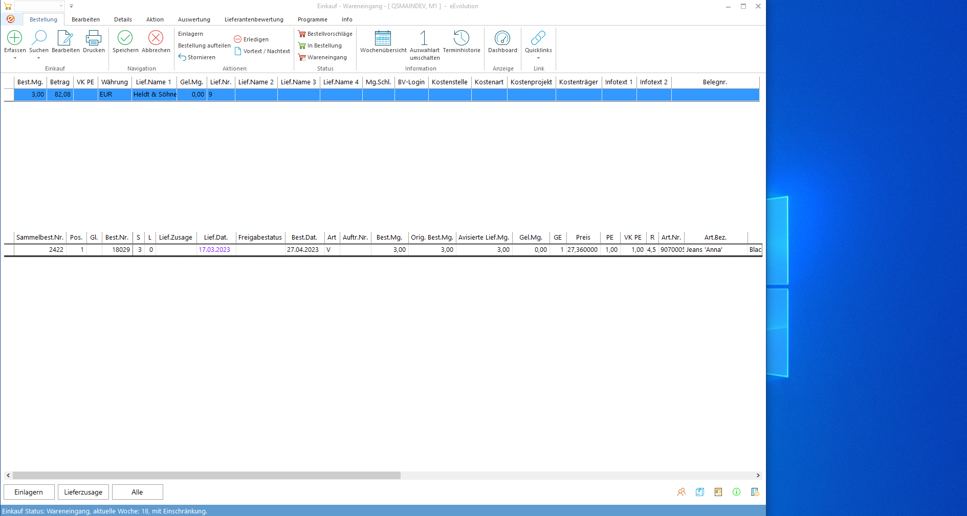 eEvolution ERP – Wie funktioniert „Anpassung der Ablagekacheln“ in eEvolution? – Schritt 1