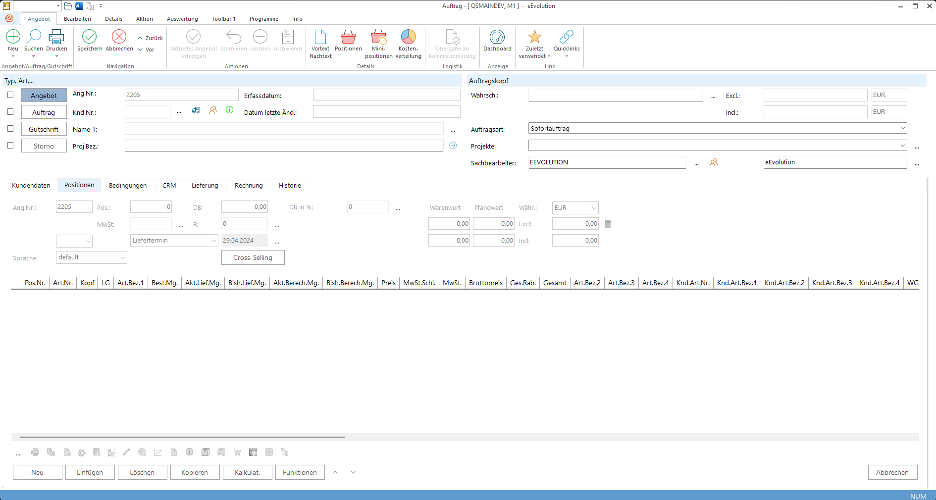 eEvolution ERP – Wie funktioniert „Freigabe Angebot“ in eEvolution? – Schritt 1