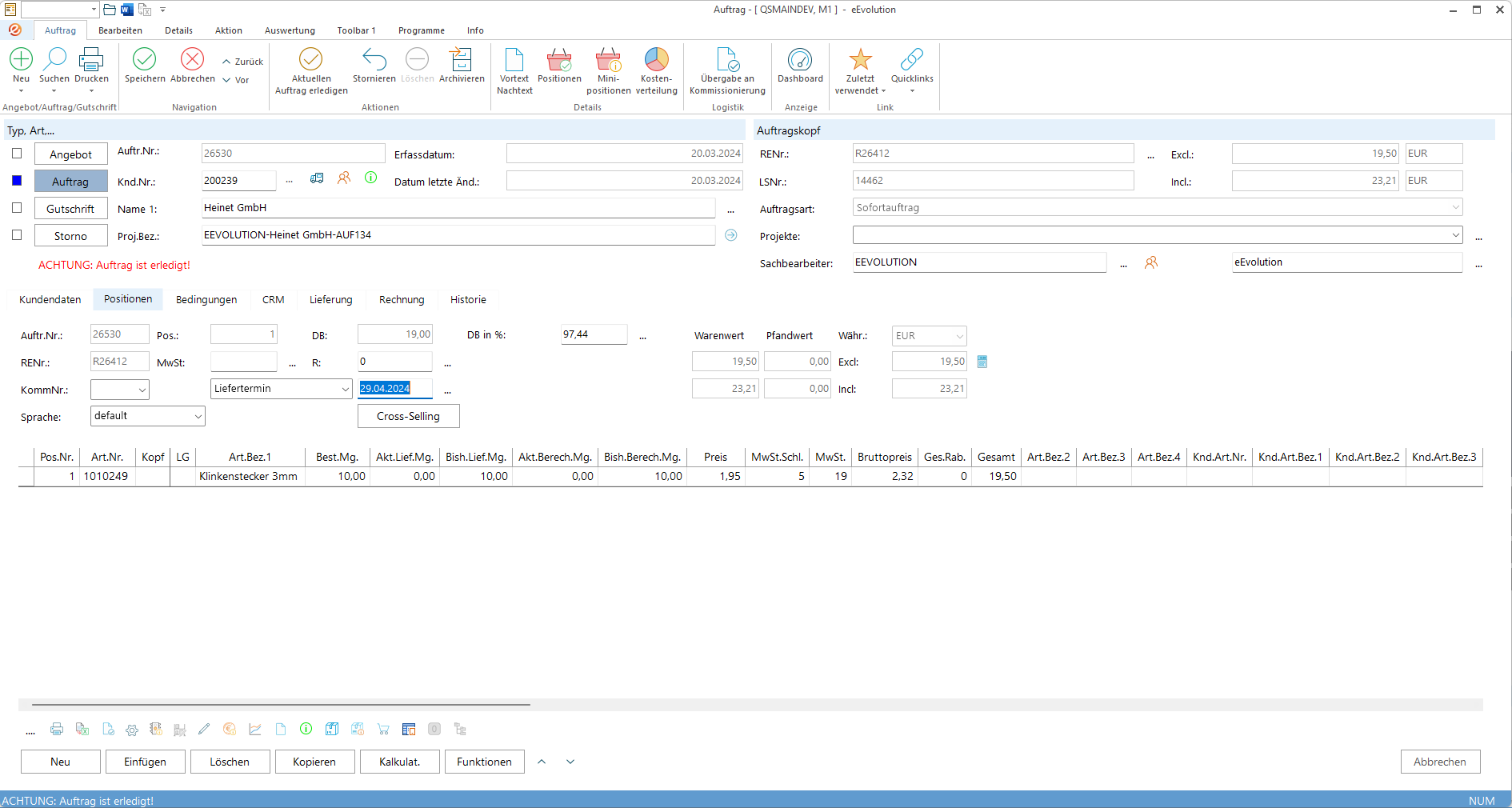 eEvolution ERP – Wie funktioniert „Freigabe Gutschrift“ in eEvolution? – Schritt 1