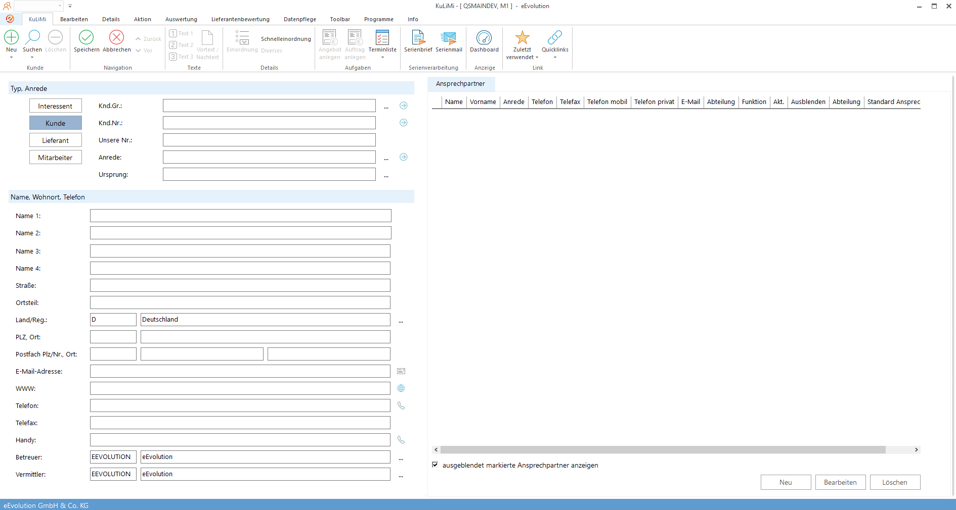 eEvolution ERP – Wie funktioniert „Kundenstatus“ in eEvolution? – Schritt 1